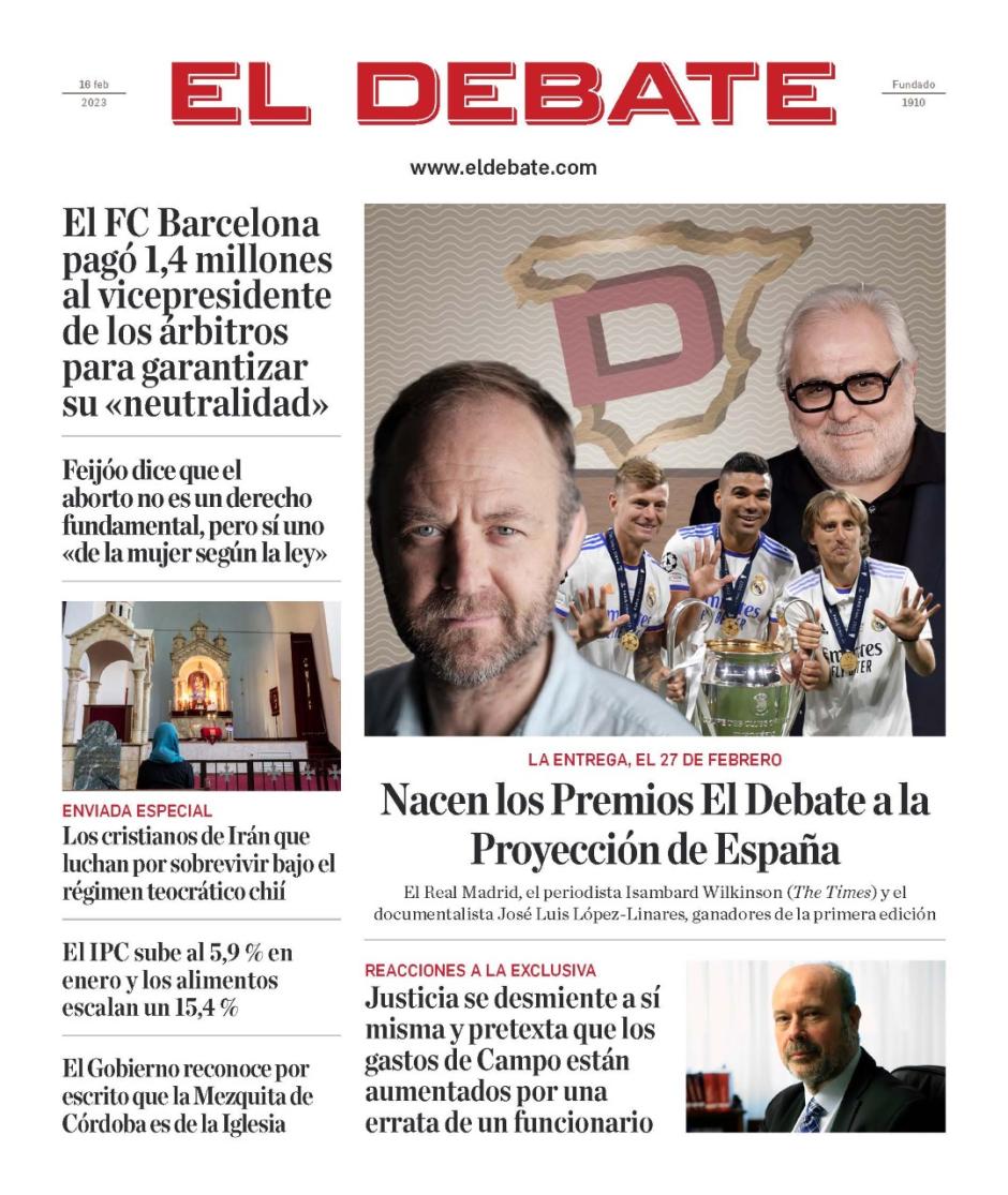 La portada de El Debate del 16 de febrero