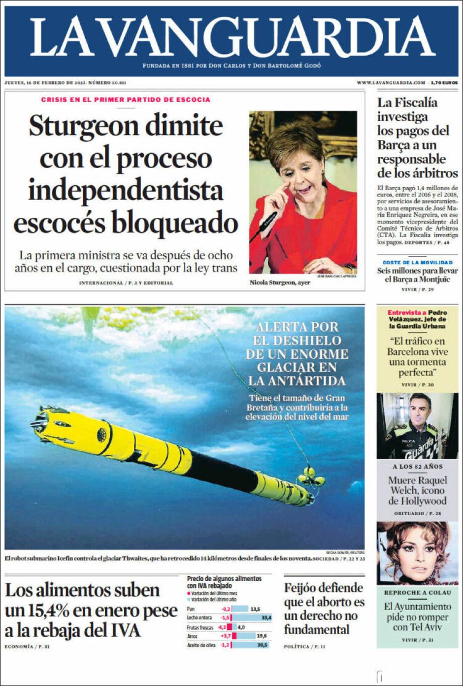 La Vanguardia también refleja en su portada los pagos del FC Barcelona al número 2 de los árbitros