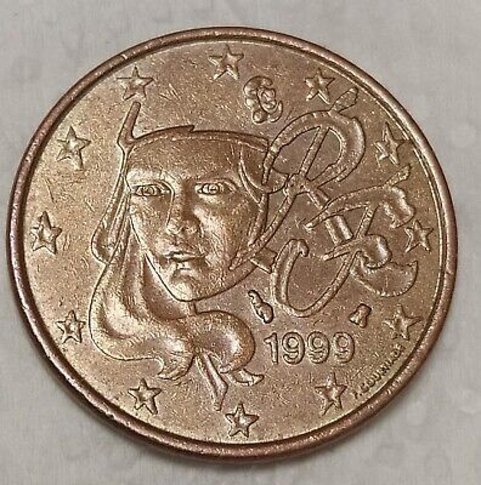 Moneda de 5 céntimos de euro, Francia 1999