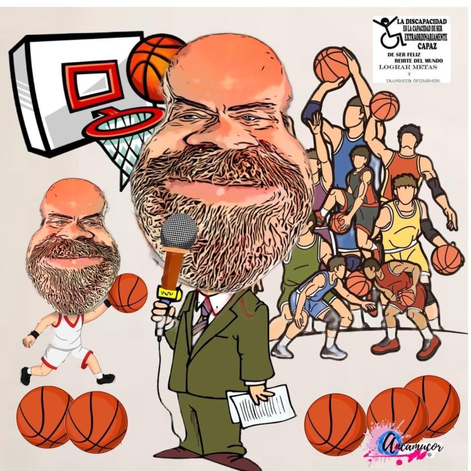 Caricatura de Pepe Alba realizada por Antonio Cañadillas