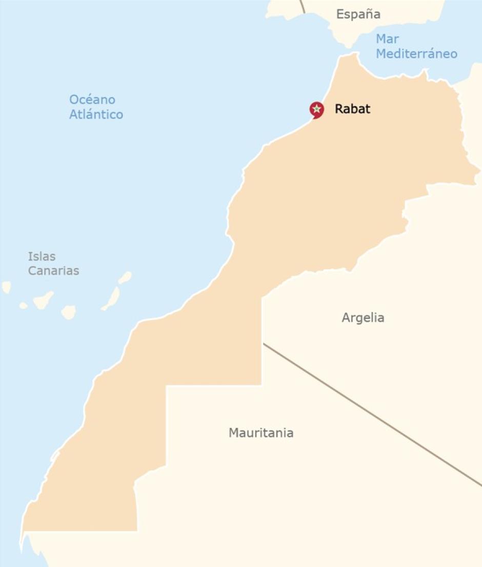 Mapa de Marruecos según su Embajada en España