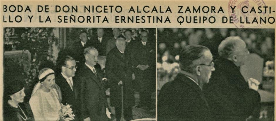 Boda de don Niceto Alcalá-Zamora y doña Ernestina Queipo de Llano
