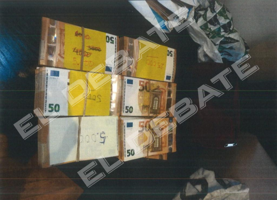 Imagen del dinero encontrado al general del caso Mediador, Francisco Espinosa