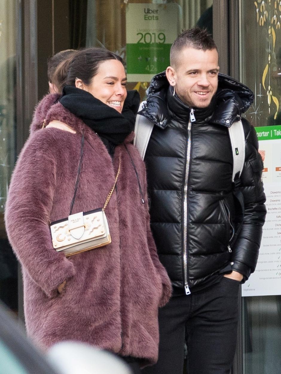 Presenter Cristina Pedroche and chef David Muñoz walk the streets of Paris on December 7, 2019.
