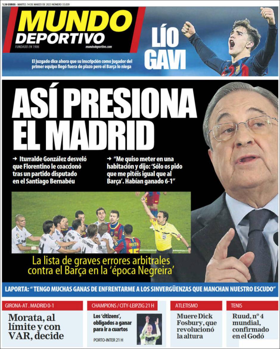 La portada de 'Mundo Deportivo' de este martes