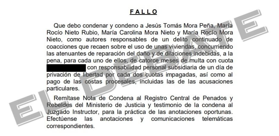 Condena penal de Rocío Nieto