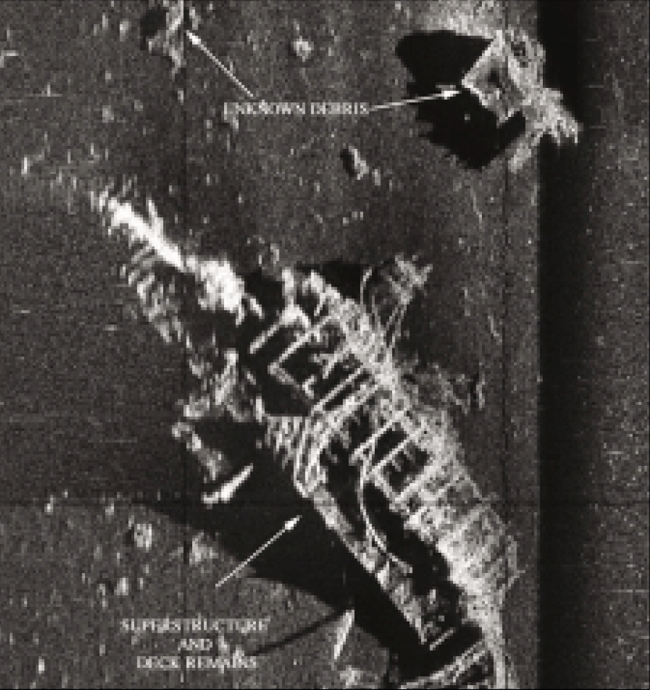 Imagen de sonar de alta resolución de los restos del Ark Royal