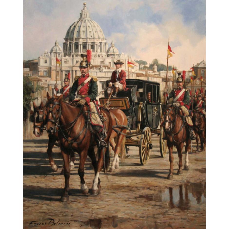 Regimiento España 1849 cuadro de Augusto Ferrer Dalmau