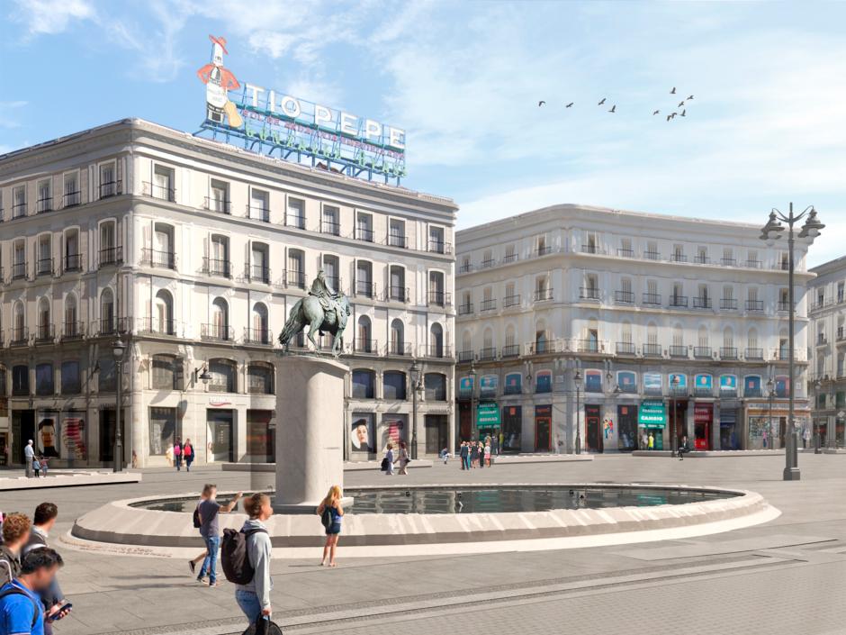 Así se verá la estatua de Carlos III en la nueva Puerta del Sol