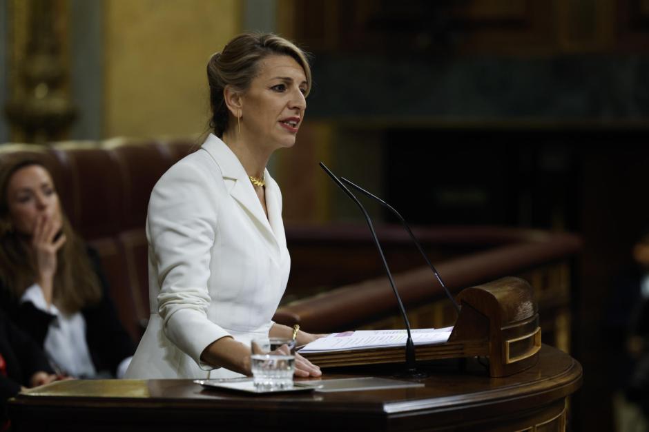 Yolanda Díaz habla en nombre del Gobierno