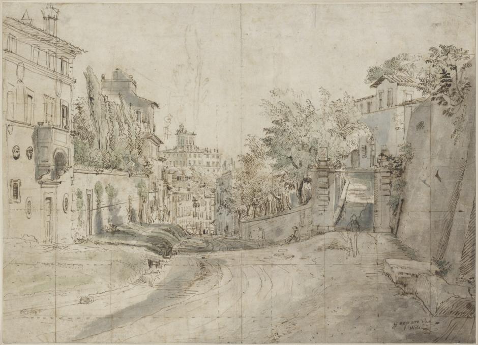 'Vista de Roma, mirando hacia la Via Francesco Crispi y el palacio del Quirinal', de Caspar van Wittel