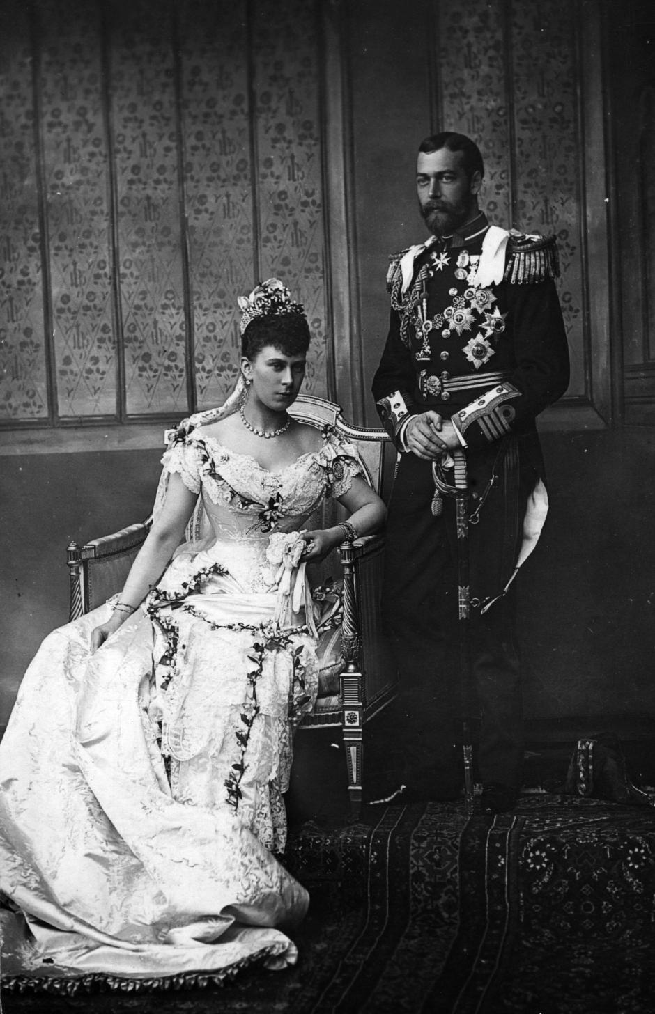 Foto de la boda del Príncipe Jorge, Duque de York, y la Princesa Mary de Teck, 6 de julio de 1893
