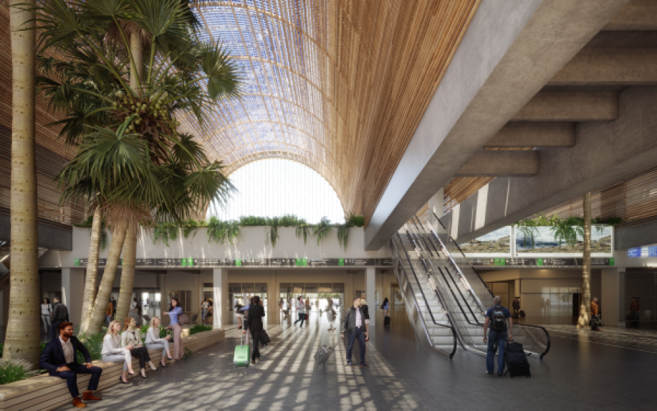 'Render' del interior de la Terminal Sur de la futura estación de Chamartín