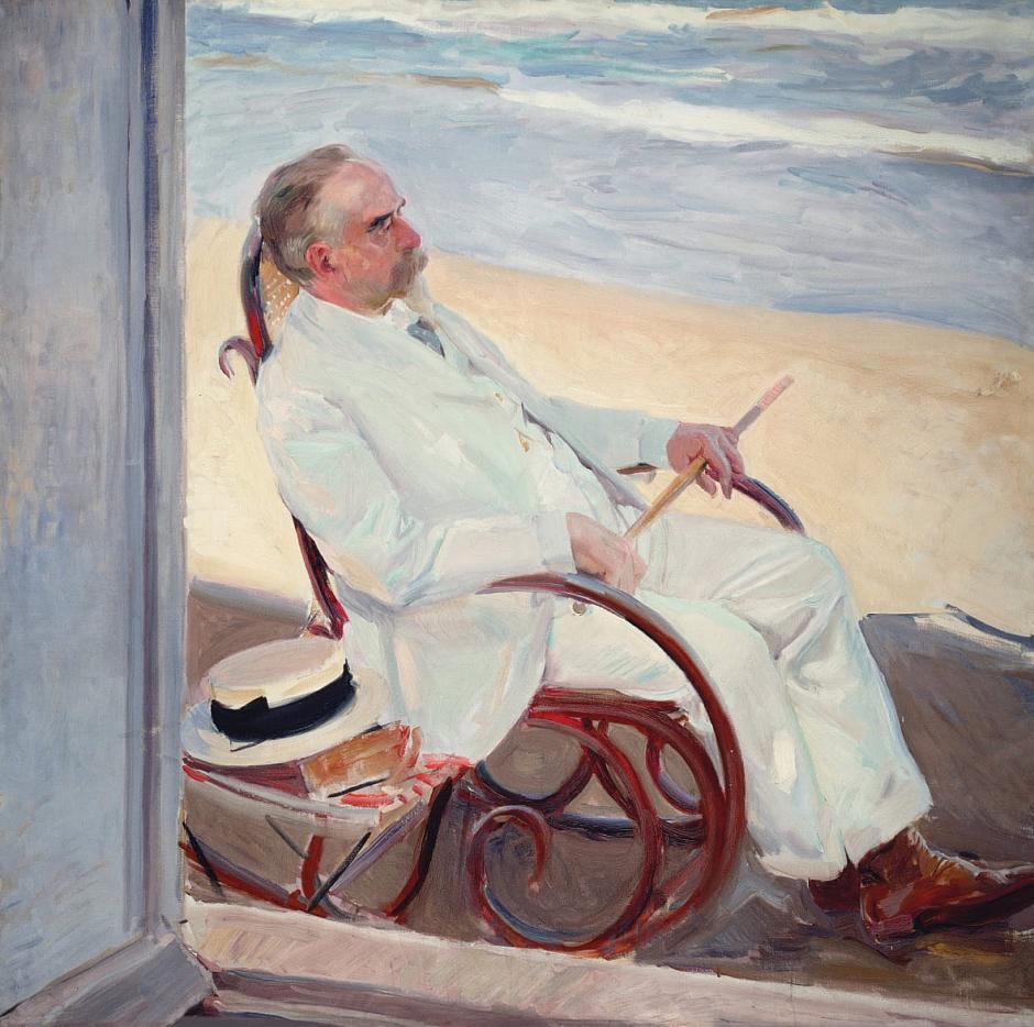 'Antonio García en la playa', retrato de su suegro por Joaquín Sorolla