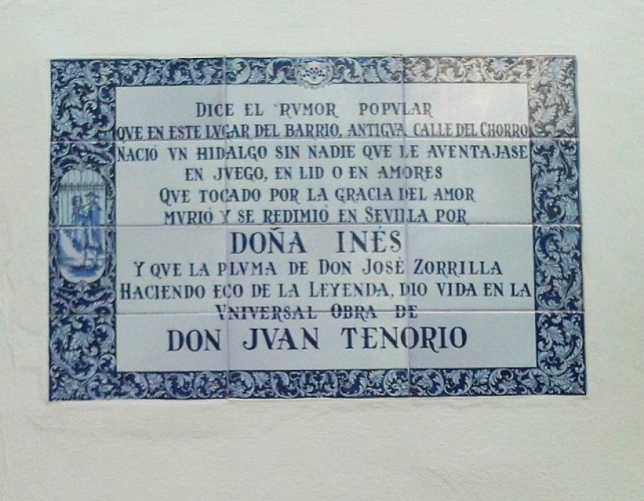 Azulejo de Don Juan Tenorio en Sevilla