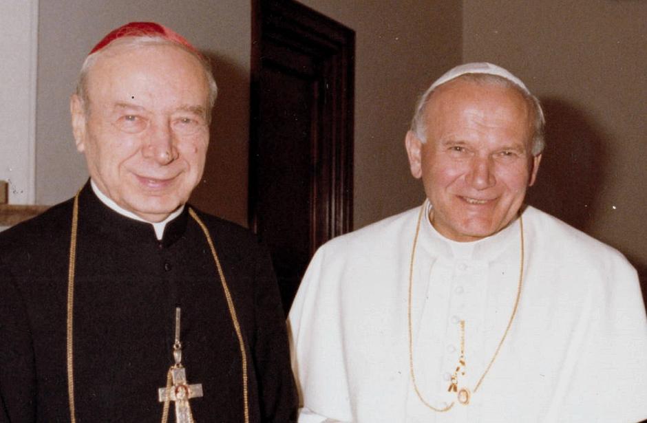 El cardenal Wyszynski junto al Papa san Juan Pablo II