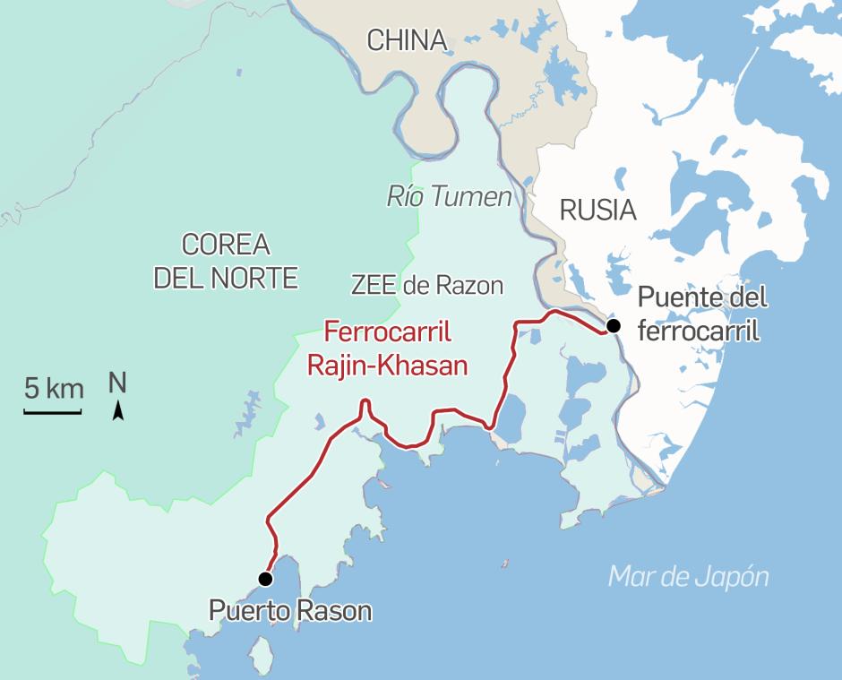 Mapa triple frontera Corea del Norte, Rusia y China