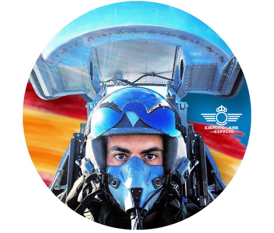 Original imagen tratada de un piloto del Ejército del Aire para un perfil en redes