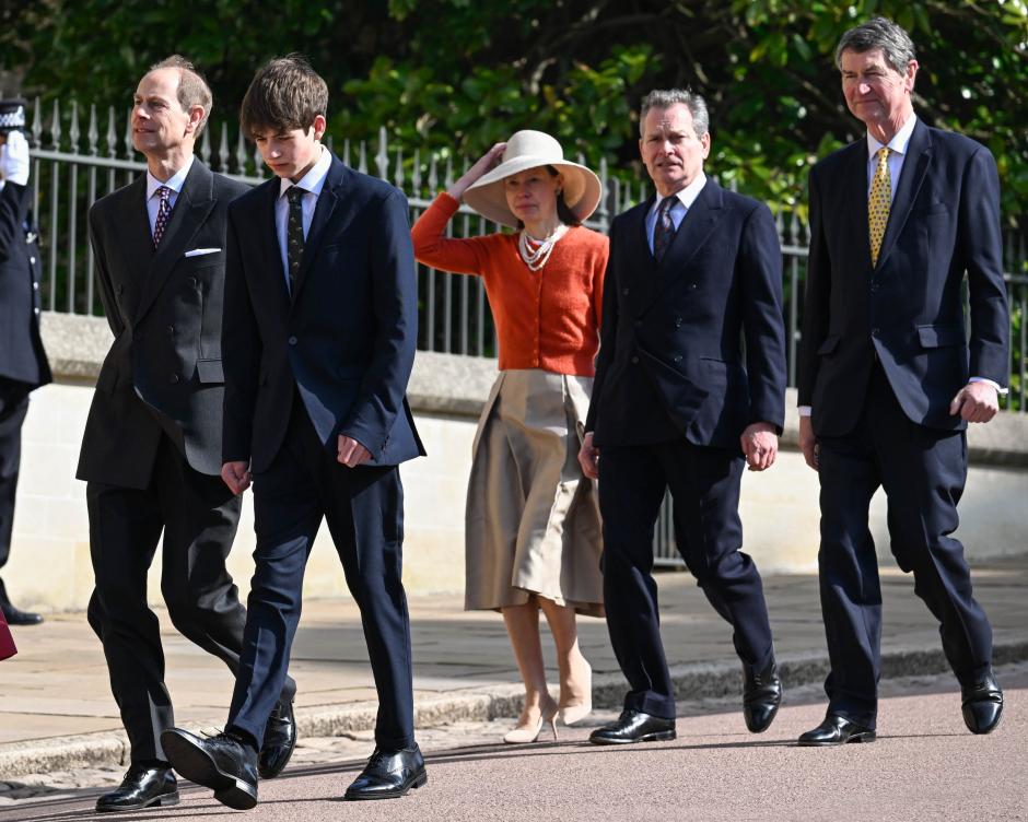 Mandatory Credit: Photo by Tim Rooke/Shutterstock (13861215am)
Prince Edward, James Earl of Essex, and Timothy Laurence
Royal Easter Mattins Service, St George's Chapel, Windsor, UK - 09 Apr 2023 *** Local Caption *** .