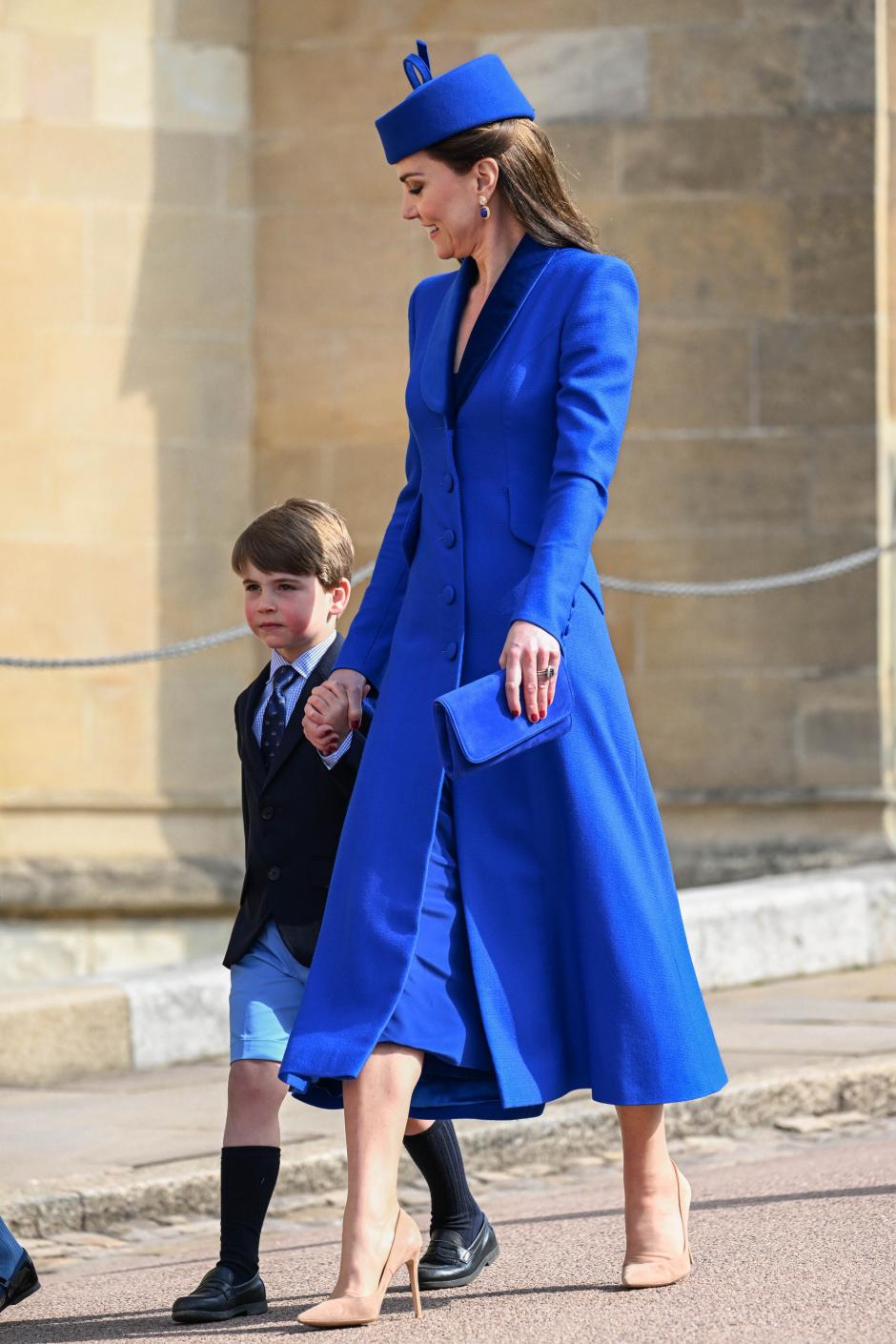 Mandatory Credit: Photo by Tim Rooke/Shutterstock (13861215af)
Catherine Princess of Wales and Prince Louis of Wales
Royal Easter Mattins Service, St George's Chapel, Windsor, UK - 09 Apr 2023 *** Local Caption *** .