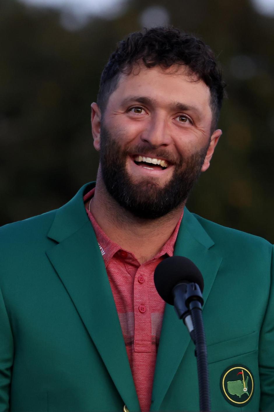 Jon Rahm, durante su discurso tras ganar el Masters de Augusta, en el que recordó a su gran amigo y compañero Severiano Ballesteros