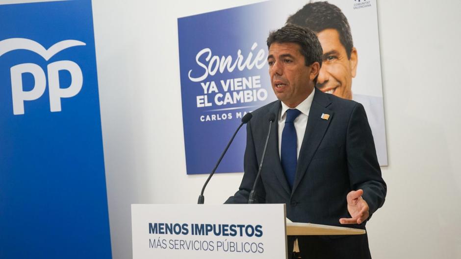 El candidato del PP a la presidencia de la Generalitat Valenciana, Carlos Mazón.