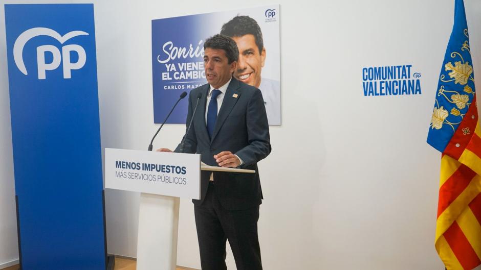 Carlos Mazón, presentando su rebaja fiscal.