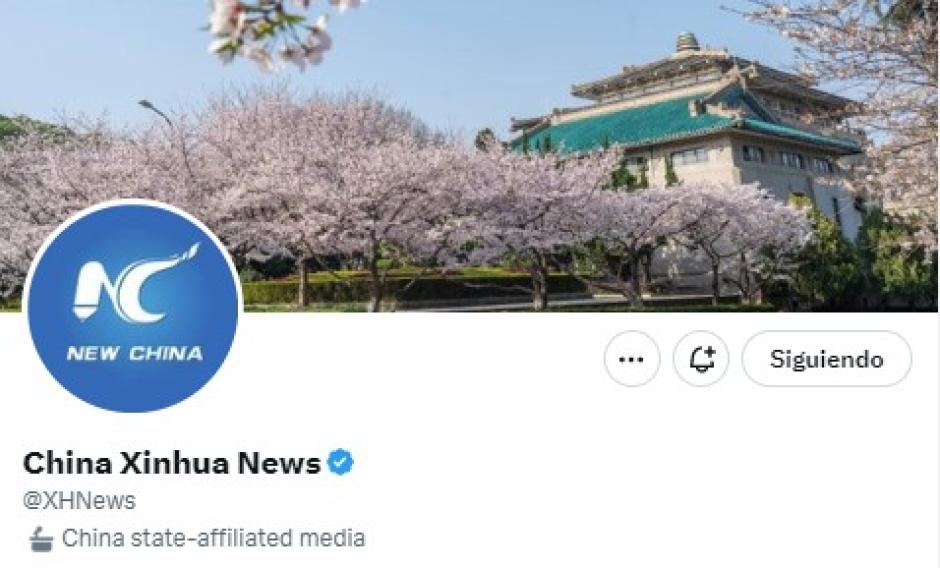 La clasificación de los medios de comunicación en Twitter y la etiqueta de la agencia china Xinhua