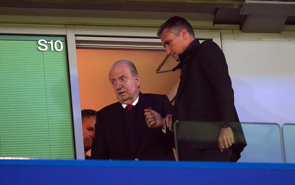 Former Spanish King, Juan Carlos looks on during Champions League in London