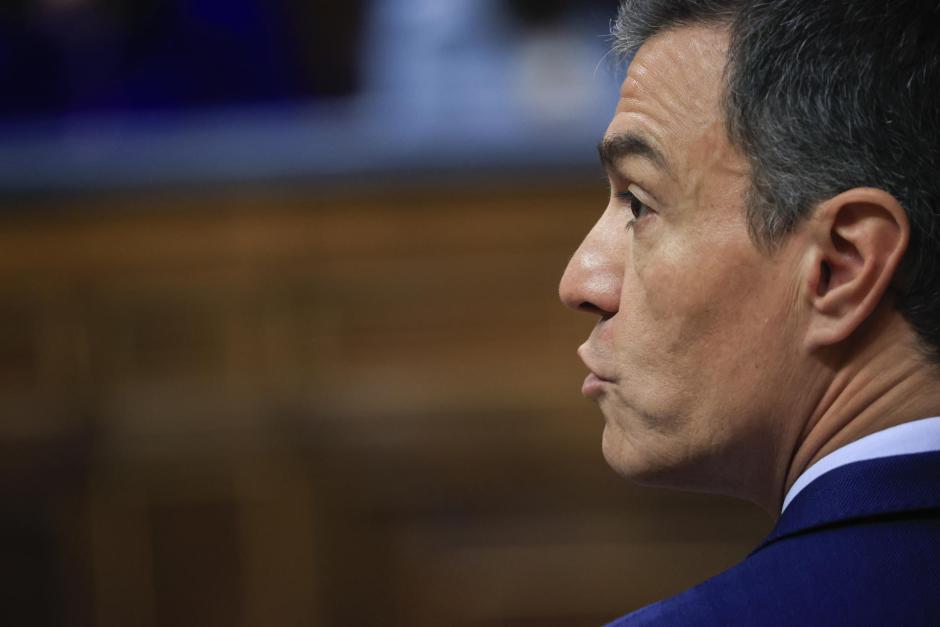 Pedro Sánchez, durante la sesión de control en el Congreso de los Diputados, este miércoles
