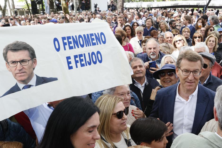 El presidente del PP, Alberto Núñez Feijóo, participa en la romería organizada por el partido en Galicia,