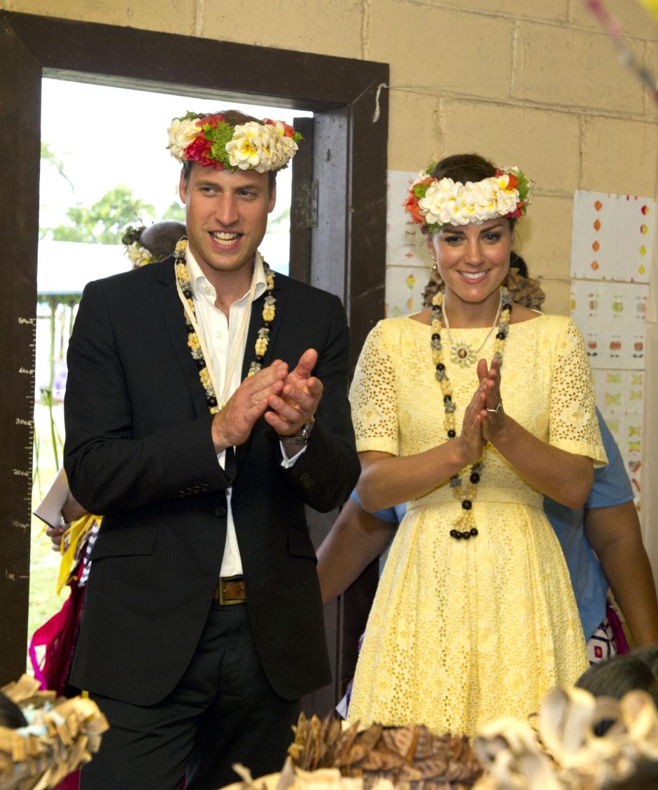Prince William and Kate Middleton , The Duke and Duchess of Cambridge during a visit to Tuvalu, Solomon Islands, part of a nine-day royal tour of the Far East and South Pacific