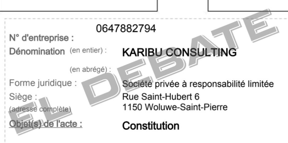 Sede de la sociedad belga Karibu Consulting
