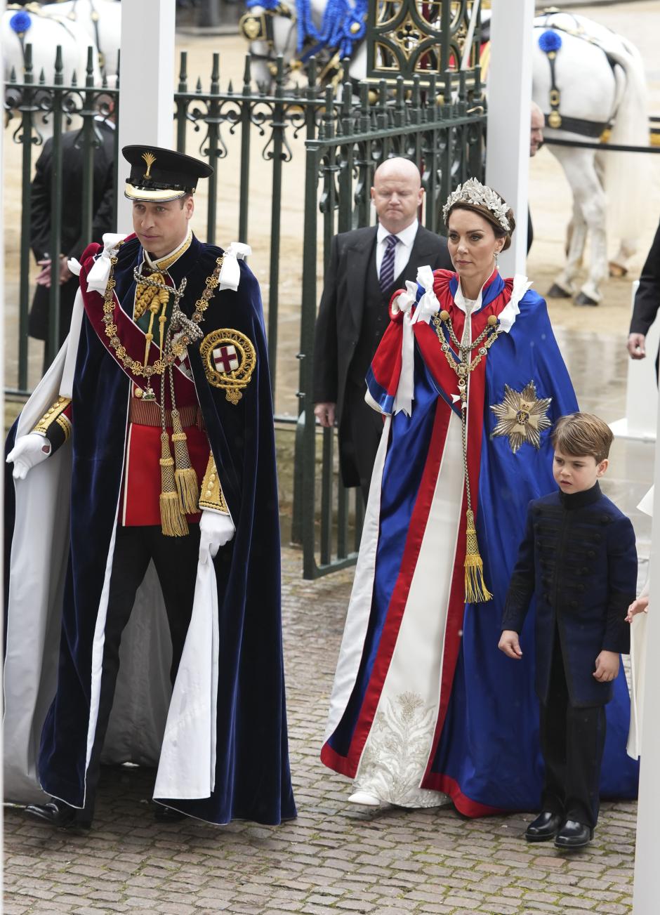 Prince William of Wales and Kate Middleton Princess of Wales with Prince Louis attending Britain's King Charles III coronation ceremony in London, Britain May 6, 2023