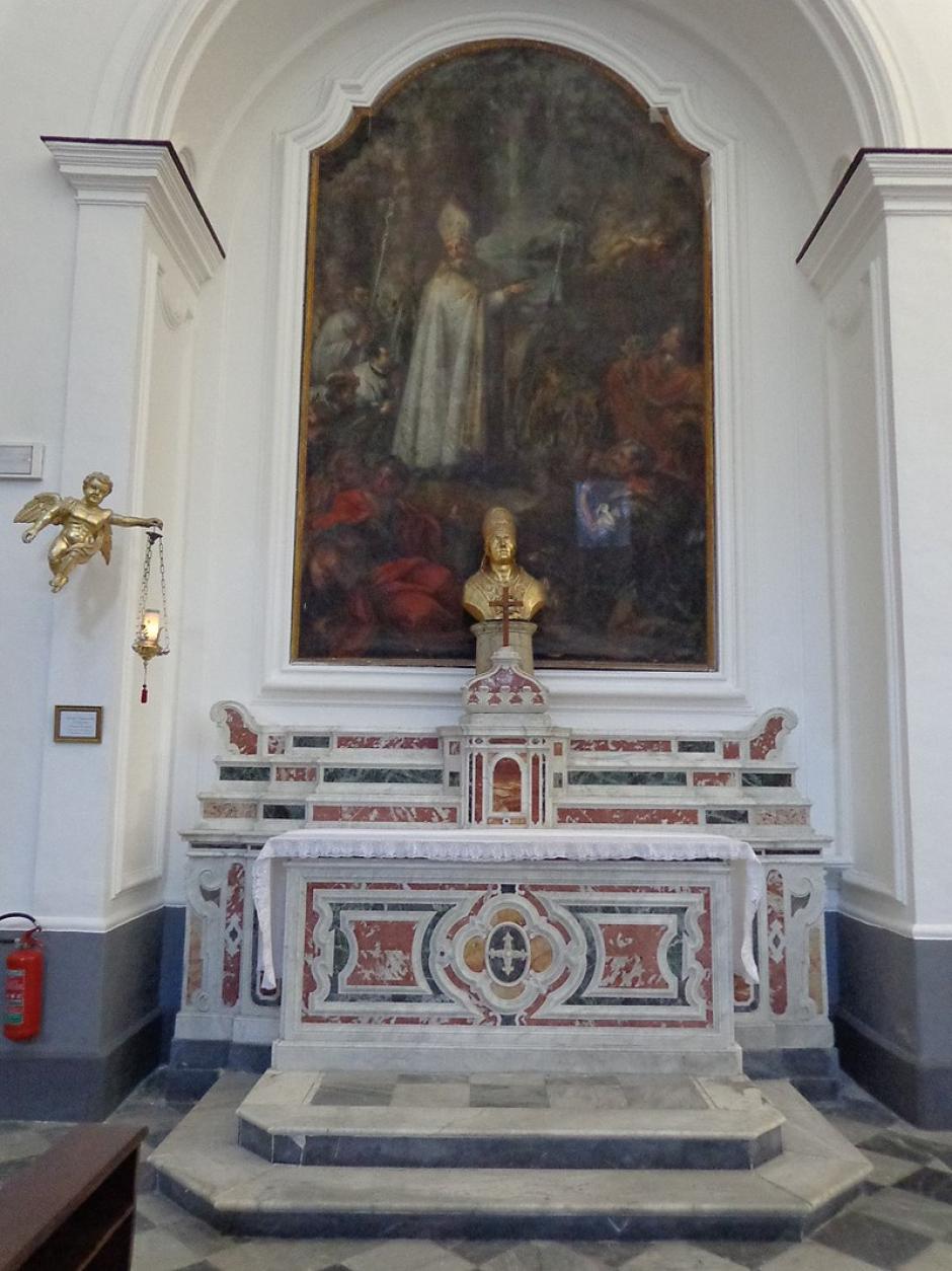'San Agatón y la traslación de las reliquias de san Bartolomé' en la catedral de Lipari