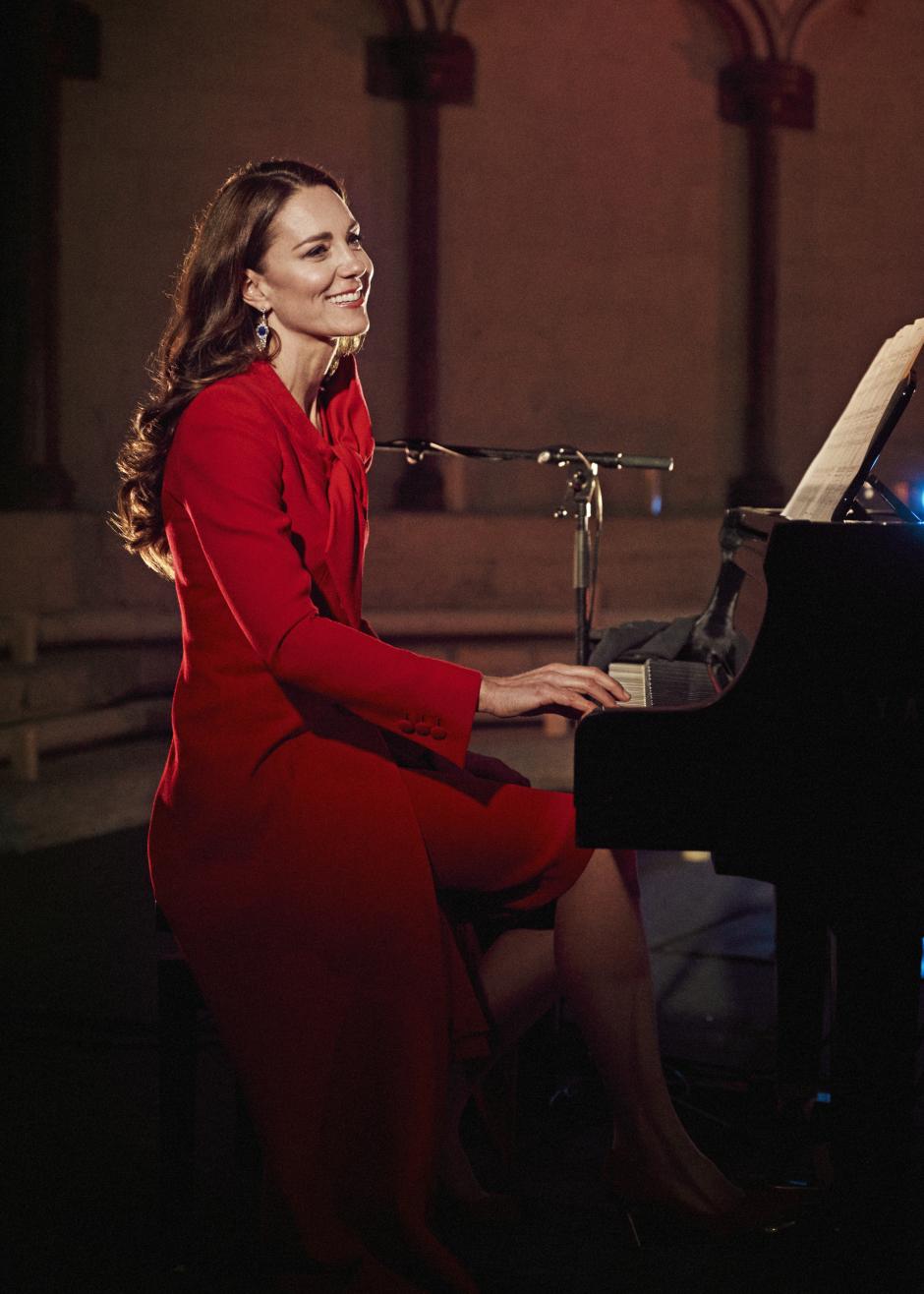 Kate Middleton plays piano in Royal Carols: Together At Christmas, which was broadcast by ITV on Christmas Eve 2021.