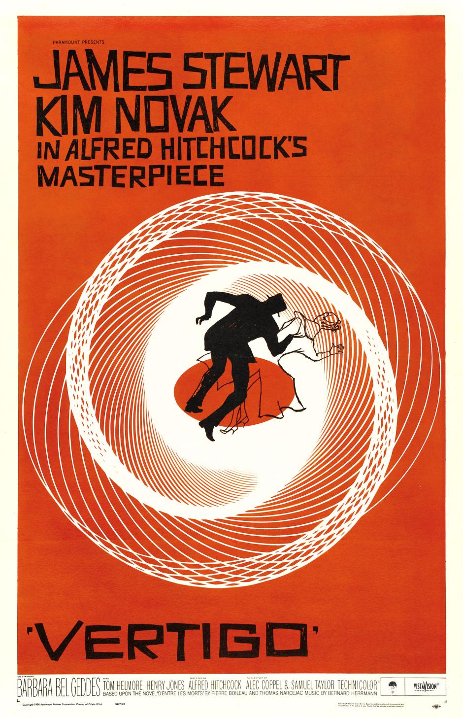 El impecable cartel de Vértigo realizado por Saul Bass