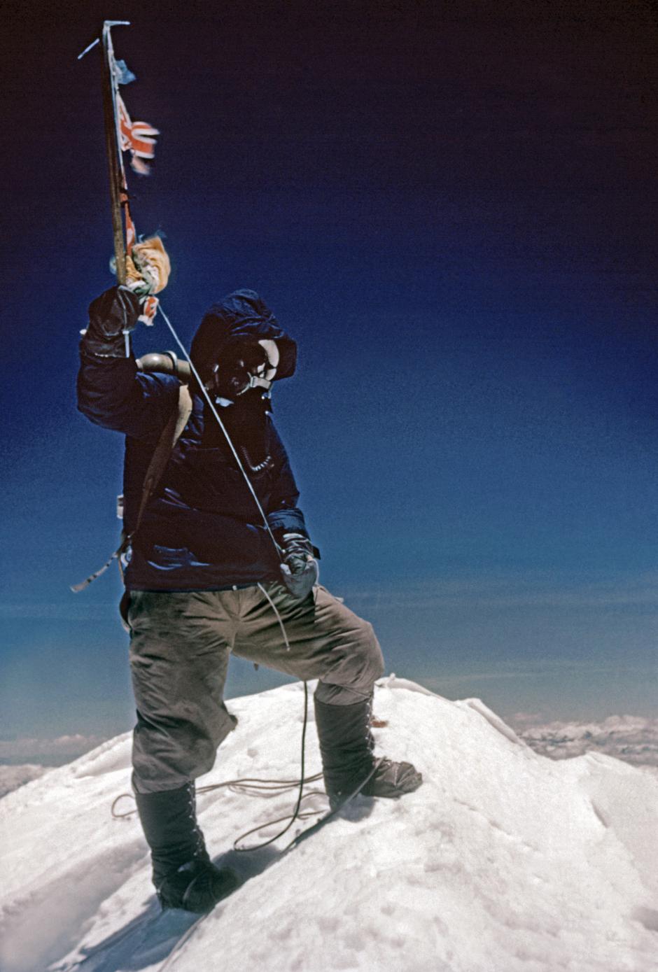 Fotografía de Tenzing Norgay tomada por Edmund Hillary en la cumbre del Everest
