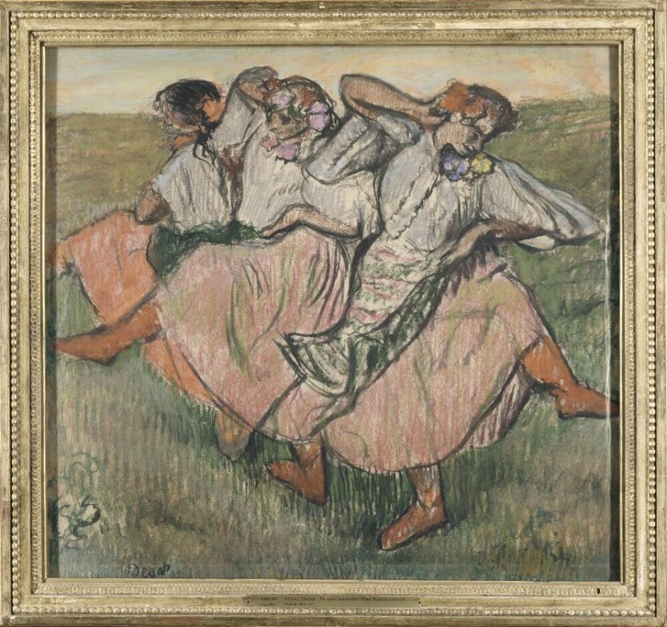 'Tres bailarinas con vestidos ucranianos', de Edgar Degas, en el Museo Nacional de Estocolmo