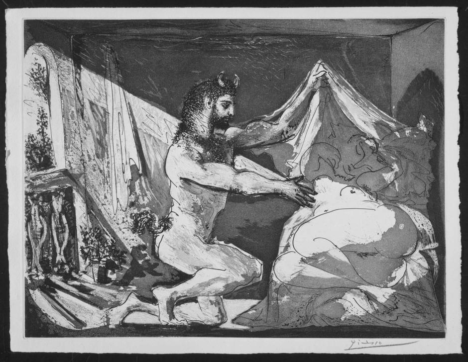 'Faune dévoilant une femme' ('Fauno descubriendo a una mujer'), grabado de Picasso