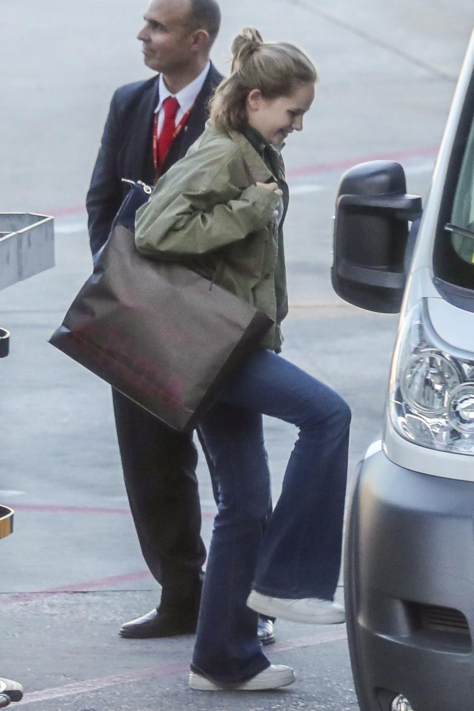 Irene Urdangarin en el Aeropuerto de Madrid