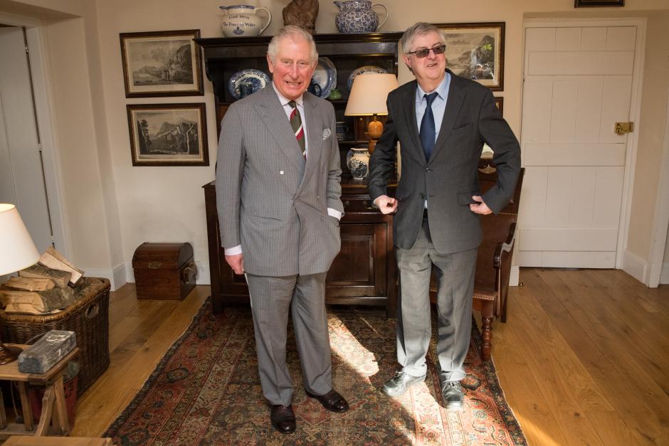 Britain's Prince Charles Prince of Wales  meets the First Minister for Wales Mark Drakeford at Llwynywermod in Llandovery. *** Local Caption *** .