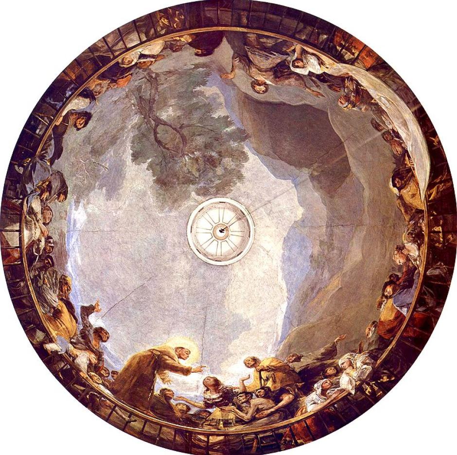 Vista cenital de la Bóveda de 6 metros de diámetro realizada por Goya