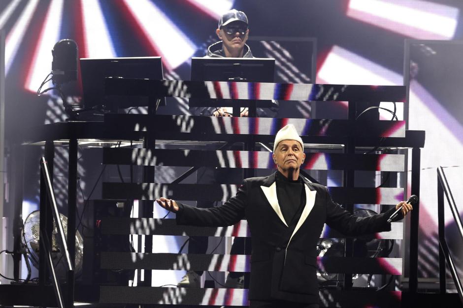 La banda británica Pet Shop Boys durante el concierto