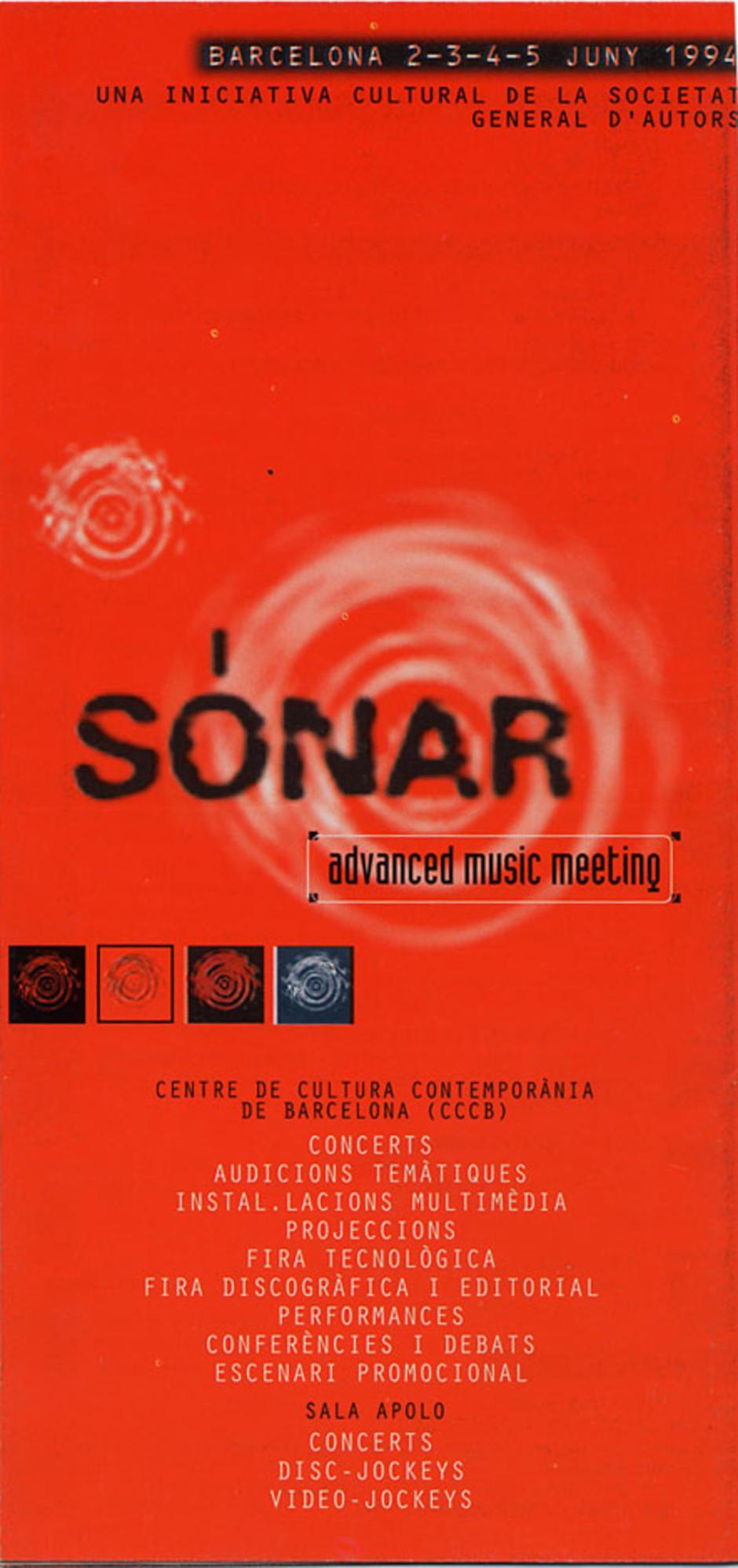 El cartel de la primera edición del festival Sónar en 1994
