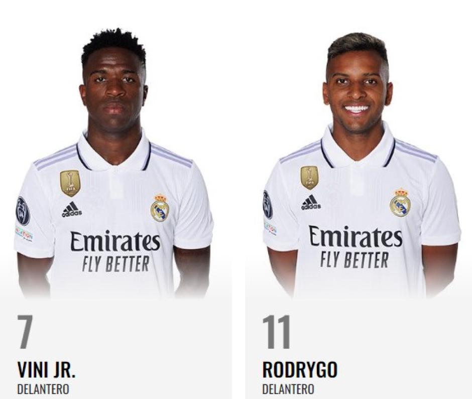 Los nuevos dorsales de Vinicius y Rodrygo ya aparecen en la web oficial del Real Madrid
