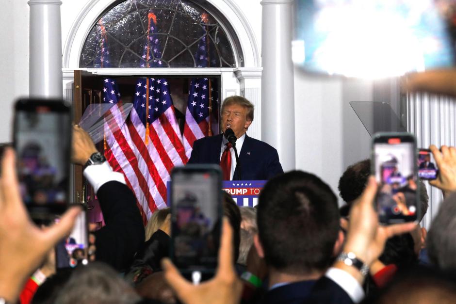 Donald Trump, durante su comparecencia ante una multitud republicana en Bendmister