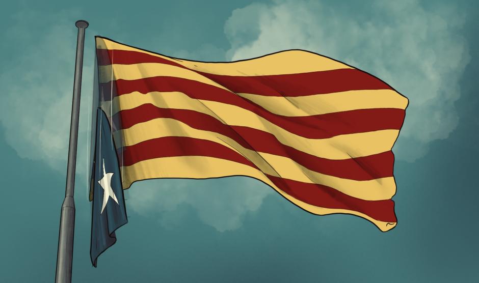 Ilustración: bandera catalana independencia