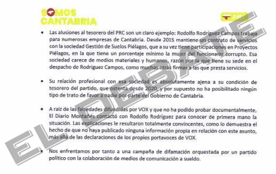 Escrito confidencial del PRC (II)