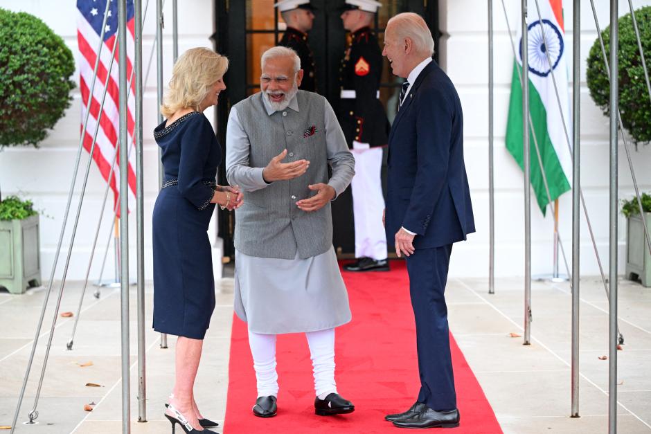 El primer ministro de India Narendra Modi llega la Casa Blanca durante una visita oficial a EE.UU.